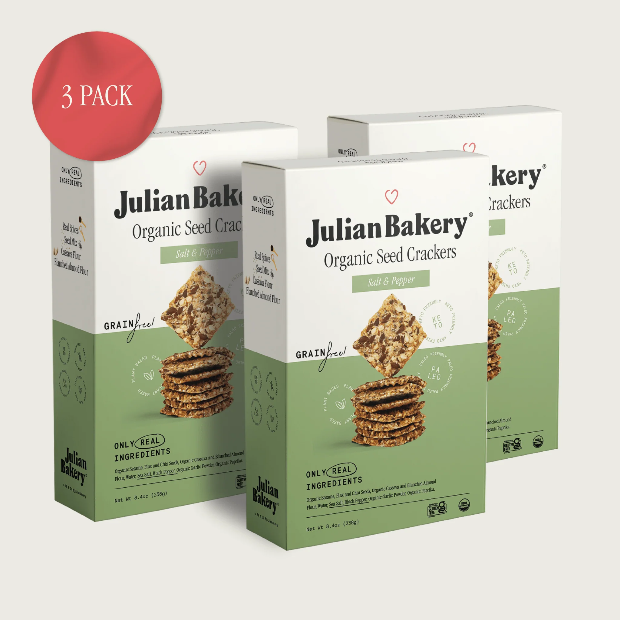 Organic Seed Crackers - Salt & Pepper 8.4oz - Image 8